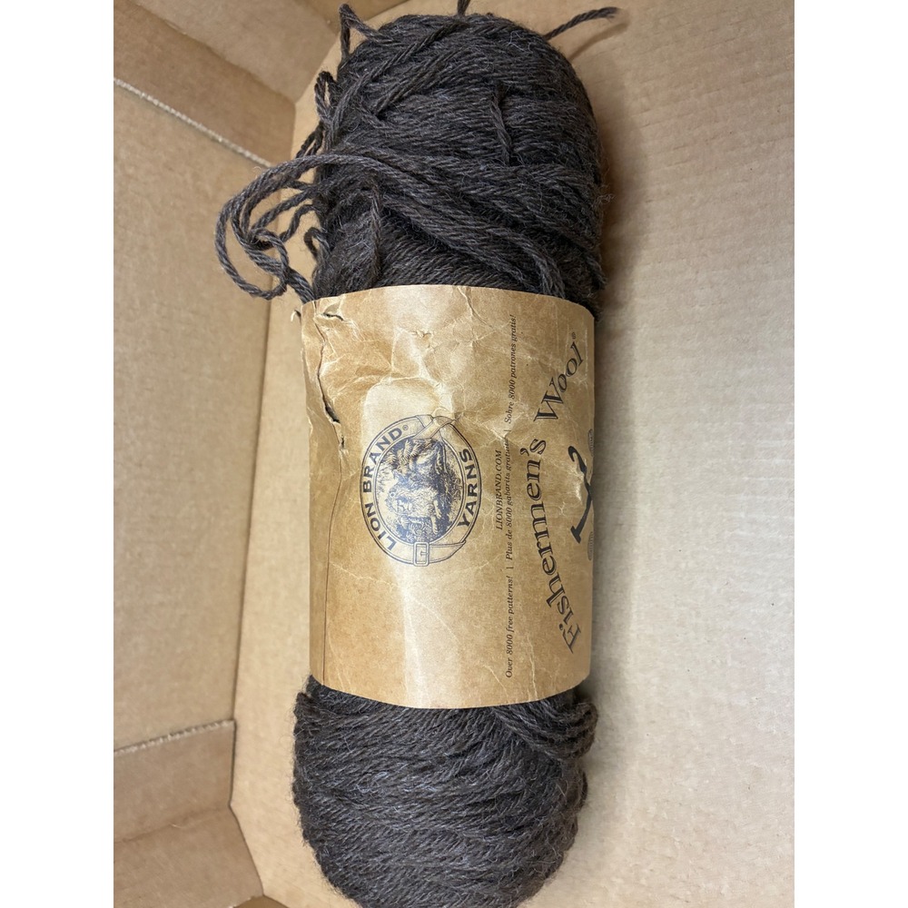 Lion Brand Yarn Fishermen's Wool 8oz Nature's Brown 100% Wool 465yd 126